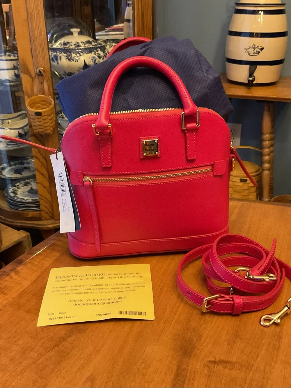 Dooney & Bourke Hot Pink Saffiano Leather Small Domed Satchel NWT